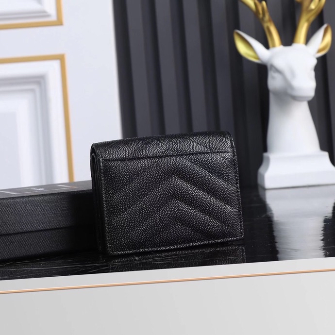  Saint Laurent YSL Caviar Short Wallet