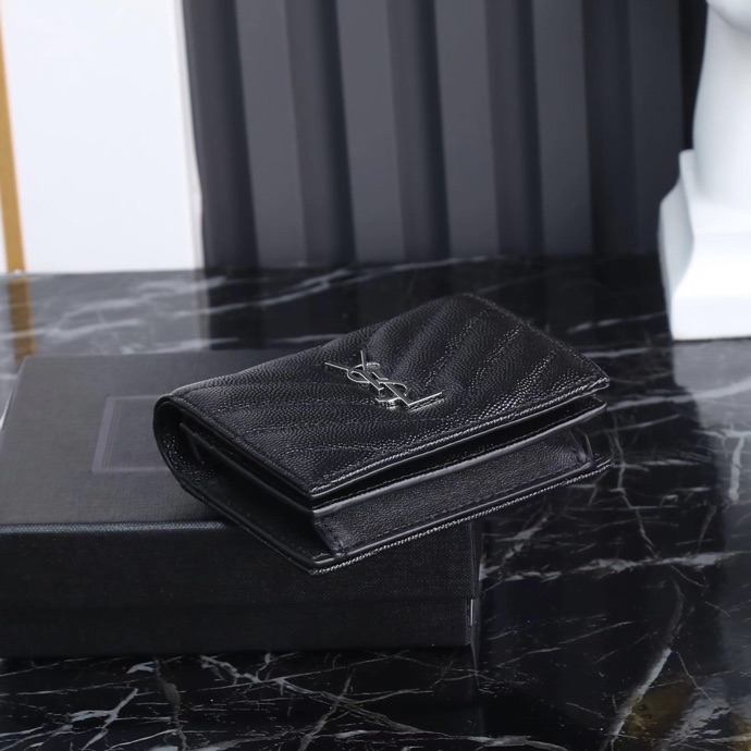  Saint Laurent YSL Caviar Short Wallet