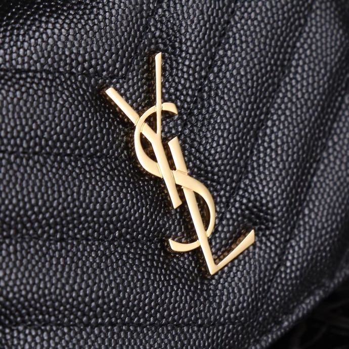 Saint Laurent YSL Caviar Short Wallet in Caviar Black with Gold Hardware