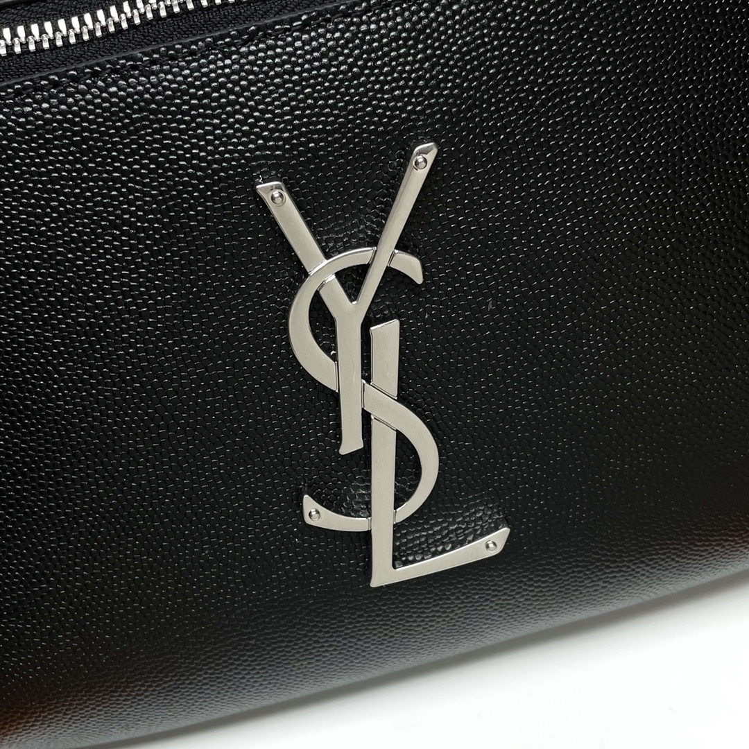 Saint Laurent Classic Black Leather Waist and Chest Bag