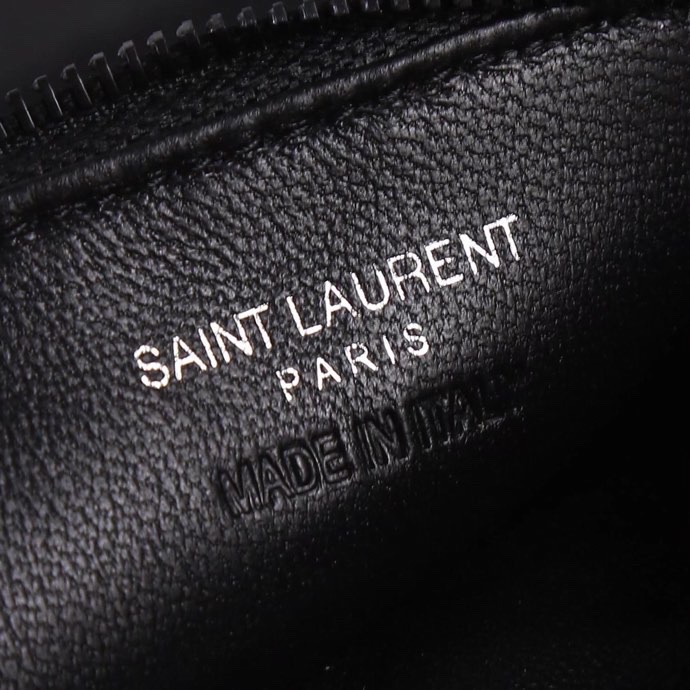 Saint Laurent New Caviar Leather Card Holder in Black with Silver Hardware