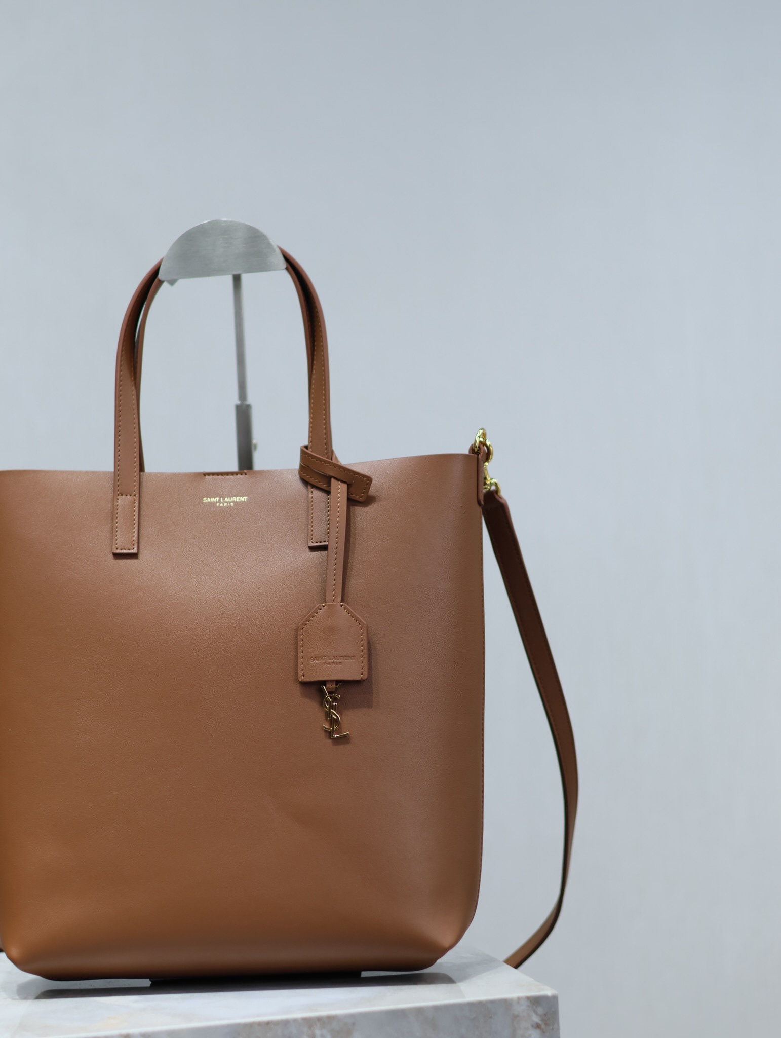 Saint Laurent Shopping Tote Bag Caramel (Vertical Style with Shoulder Strap)