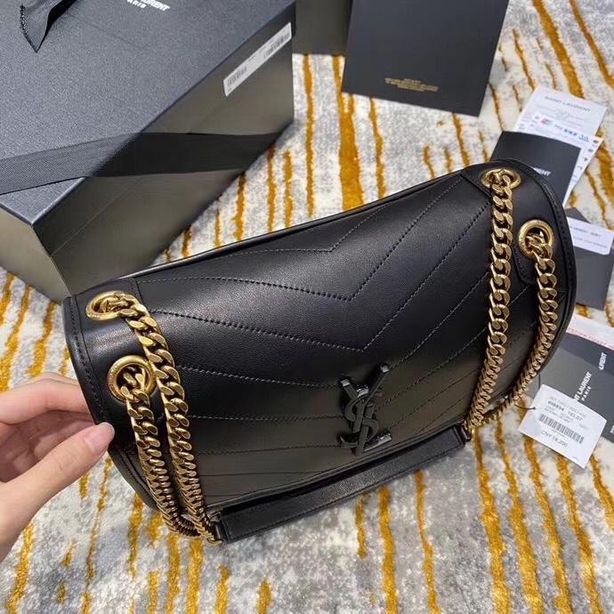 Saint Laurent Niki Lambskin Bag in Gold Chain