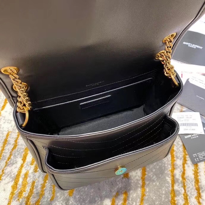 Saint Laurent Niki Lambskin Bag in Gold Chain 