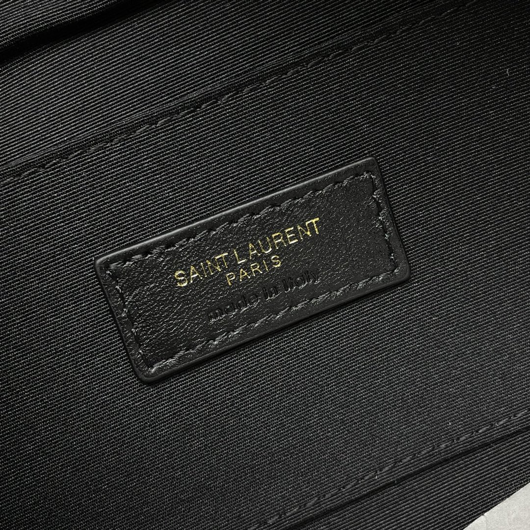 Saint Laurent Classic Black Leather Waist and Chest Bag