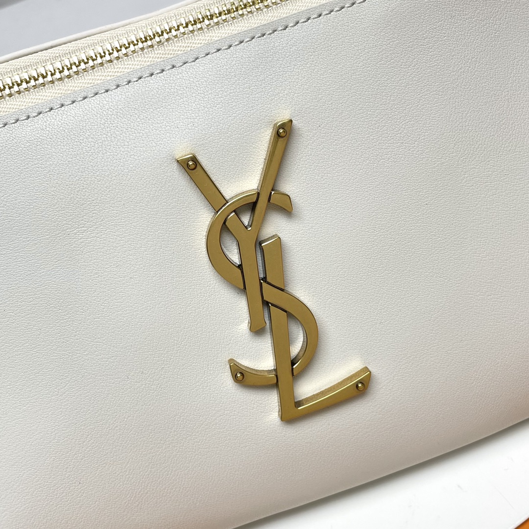 Saint Laurent Classic White Leather Waist and Chest Bag