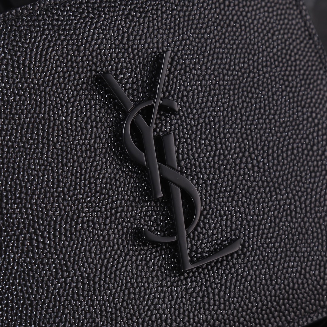 Saint Laurent Monogram Black Caviar Leather Bi-Fold Wallet