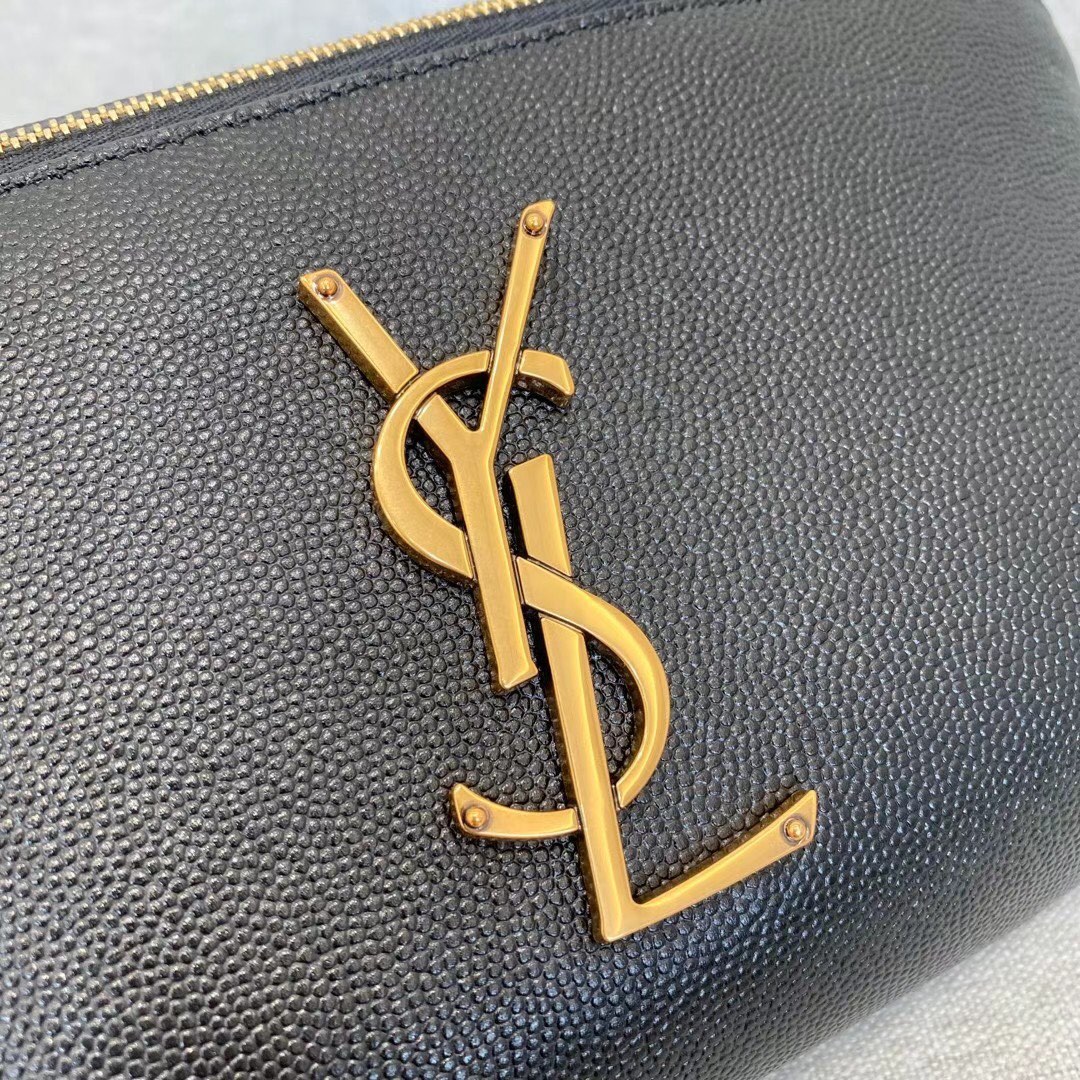 Saint Laurent YSL Classic Leather Waist Bag Black with Gold Hardware