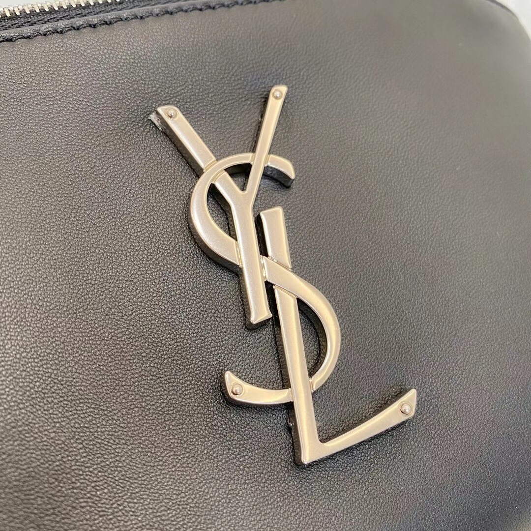 Saint Laurent YSL Classic Leather Waist Bag Black with Silver Hardware