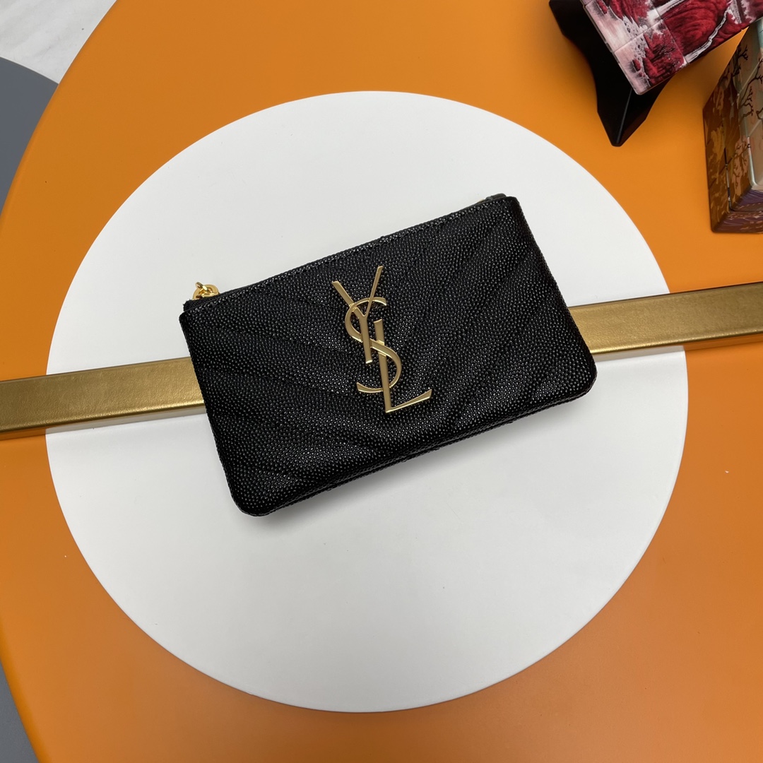 Saint Laurent YSL V-Pattern Key Pouch