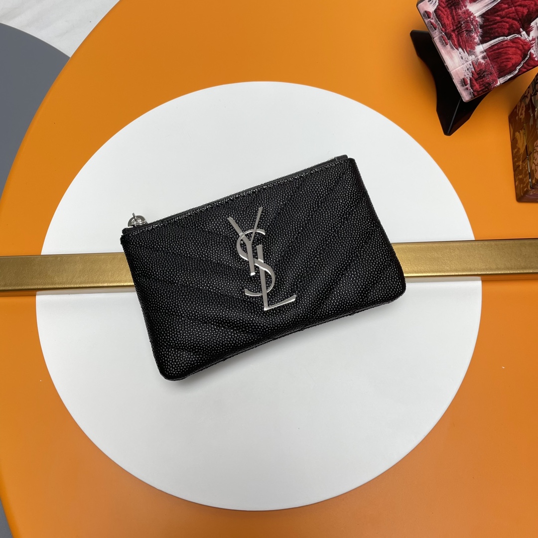 Saint Laurent YSL V-Pattern Key Pouch