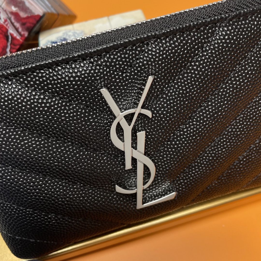 Saint Laurent YSL V-Pattern Key Pouch