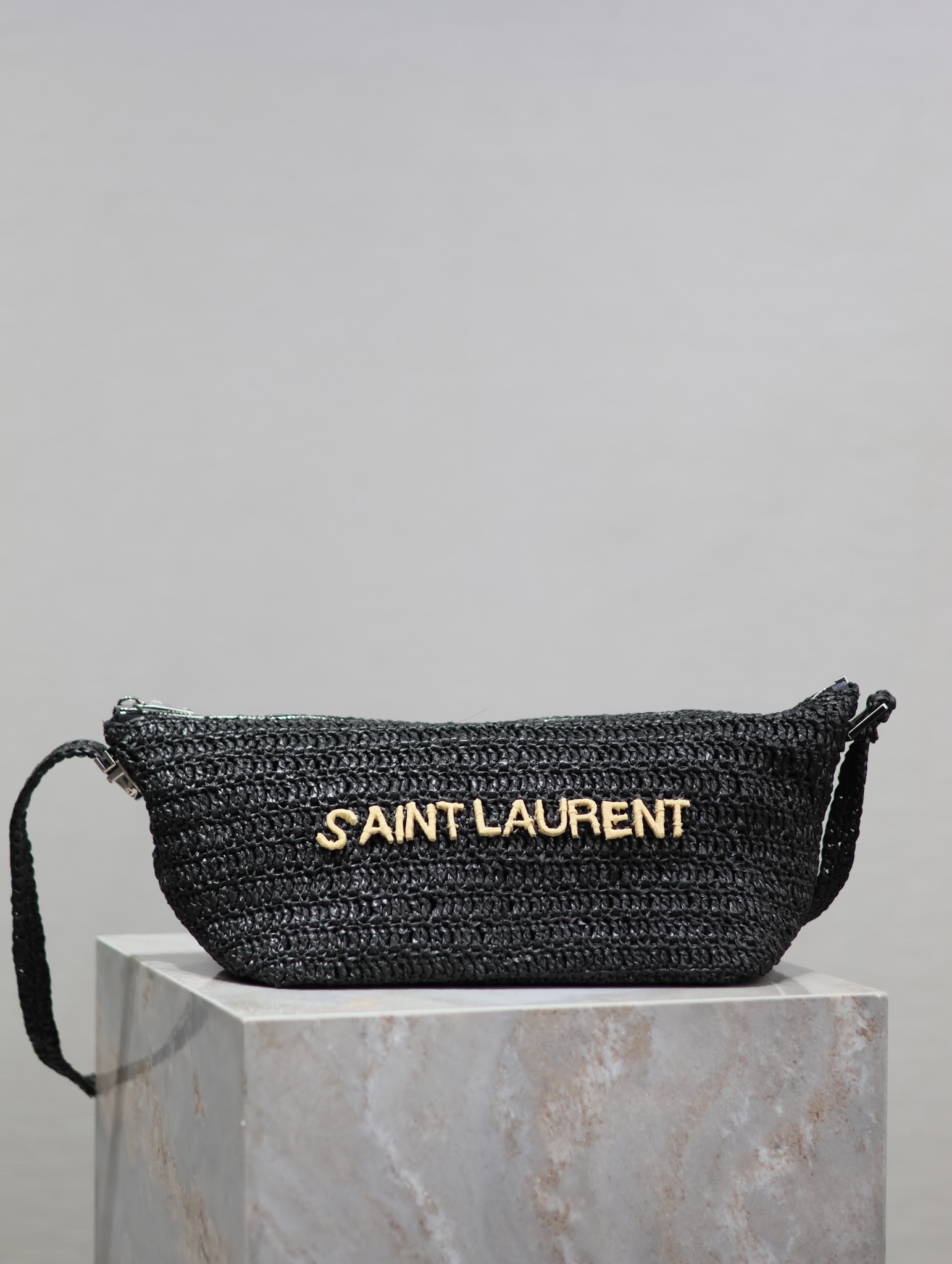 Saint Laurent Raffia Woven Crossbody Bag