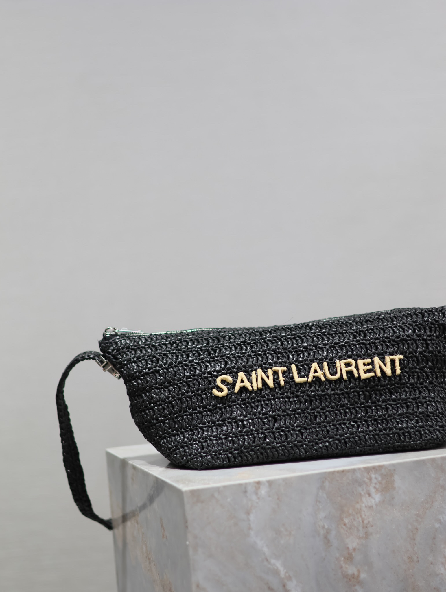 Saint Laurent Raffia Woven Crossbody Bag