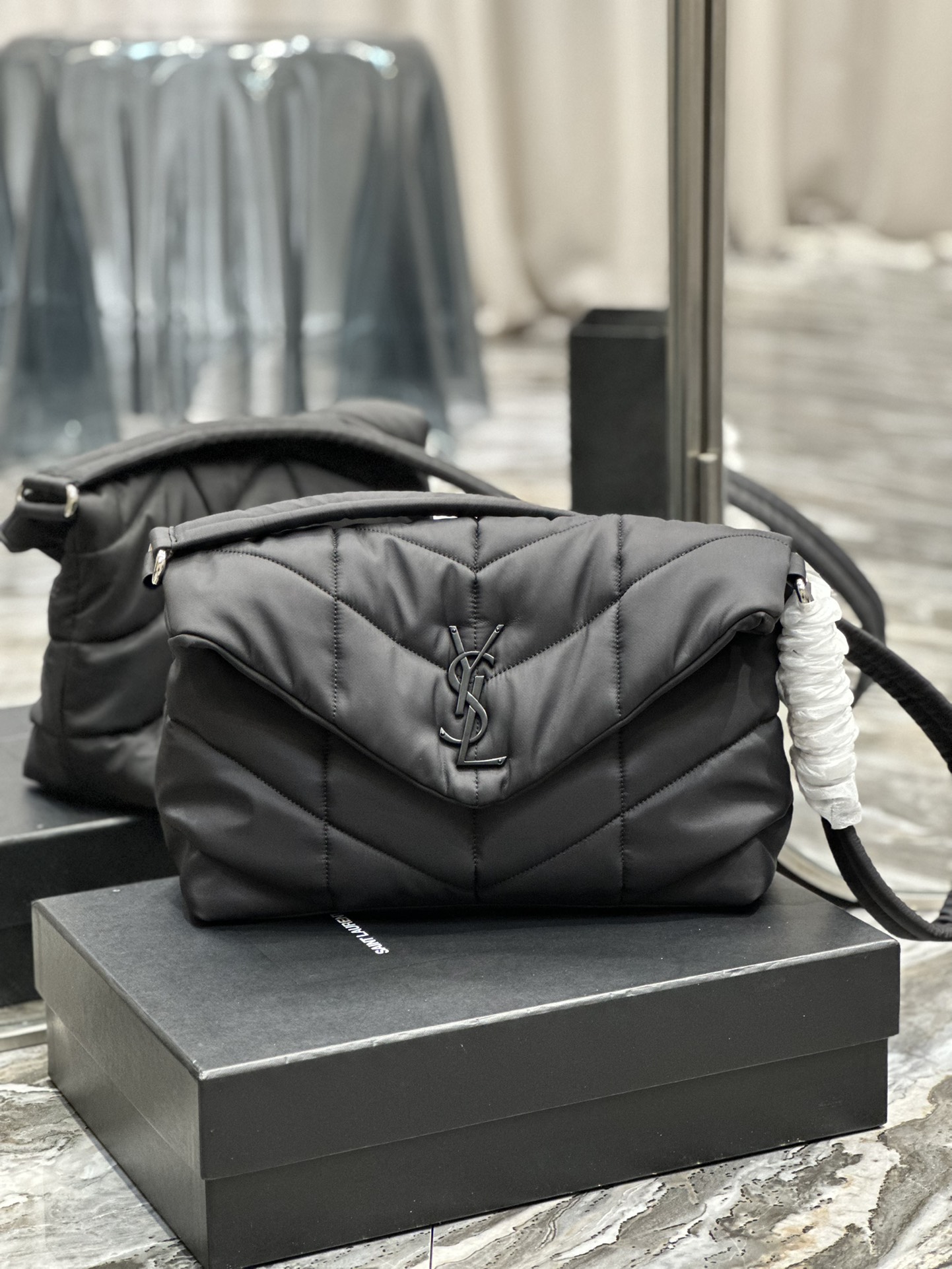 Saint Laurent YSL Loulou Puffer Nylon Shoulder Bag