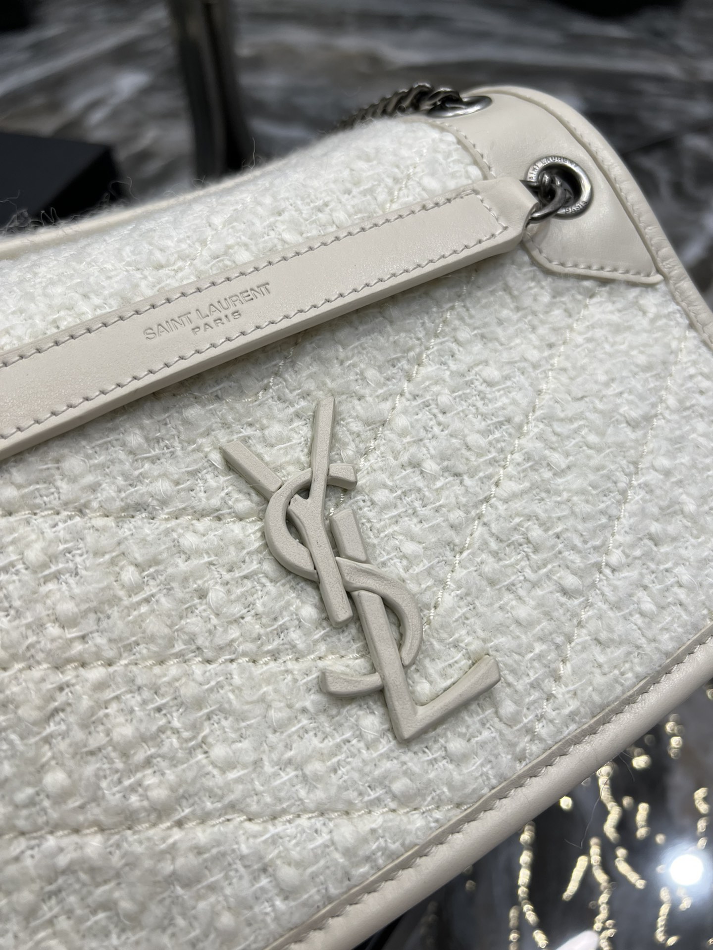 Saint Laurent YSL Niki Tweed and Leather Bag - Autumn/Winter Collection