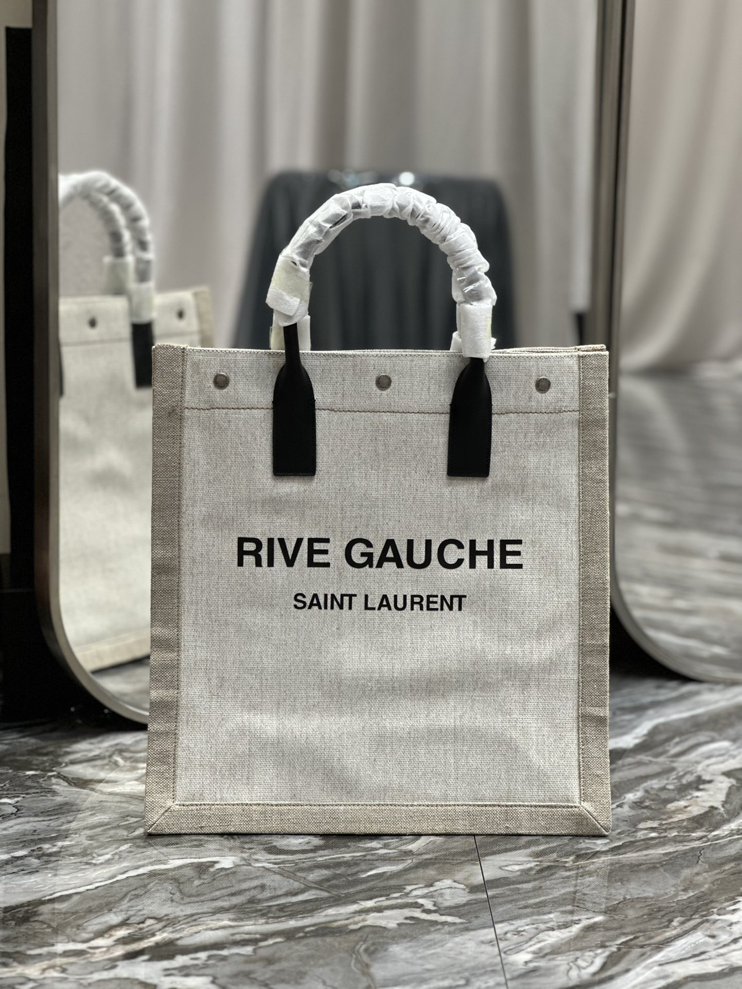 Saint Laurent YSL Rive Gauche Tote Bag in Vertical Style