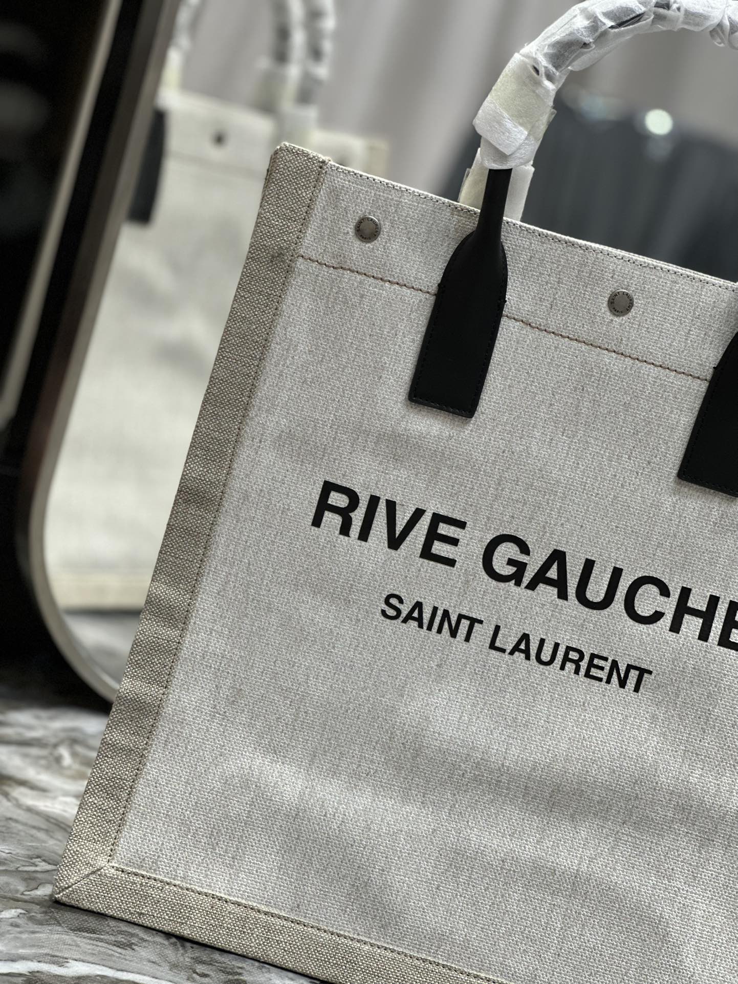 Saint Laurent YSL Rive Gauche Tote Bag in Vertical Style