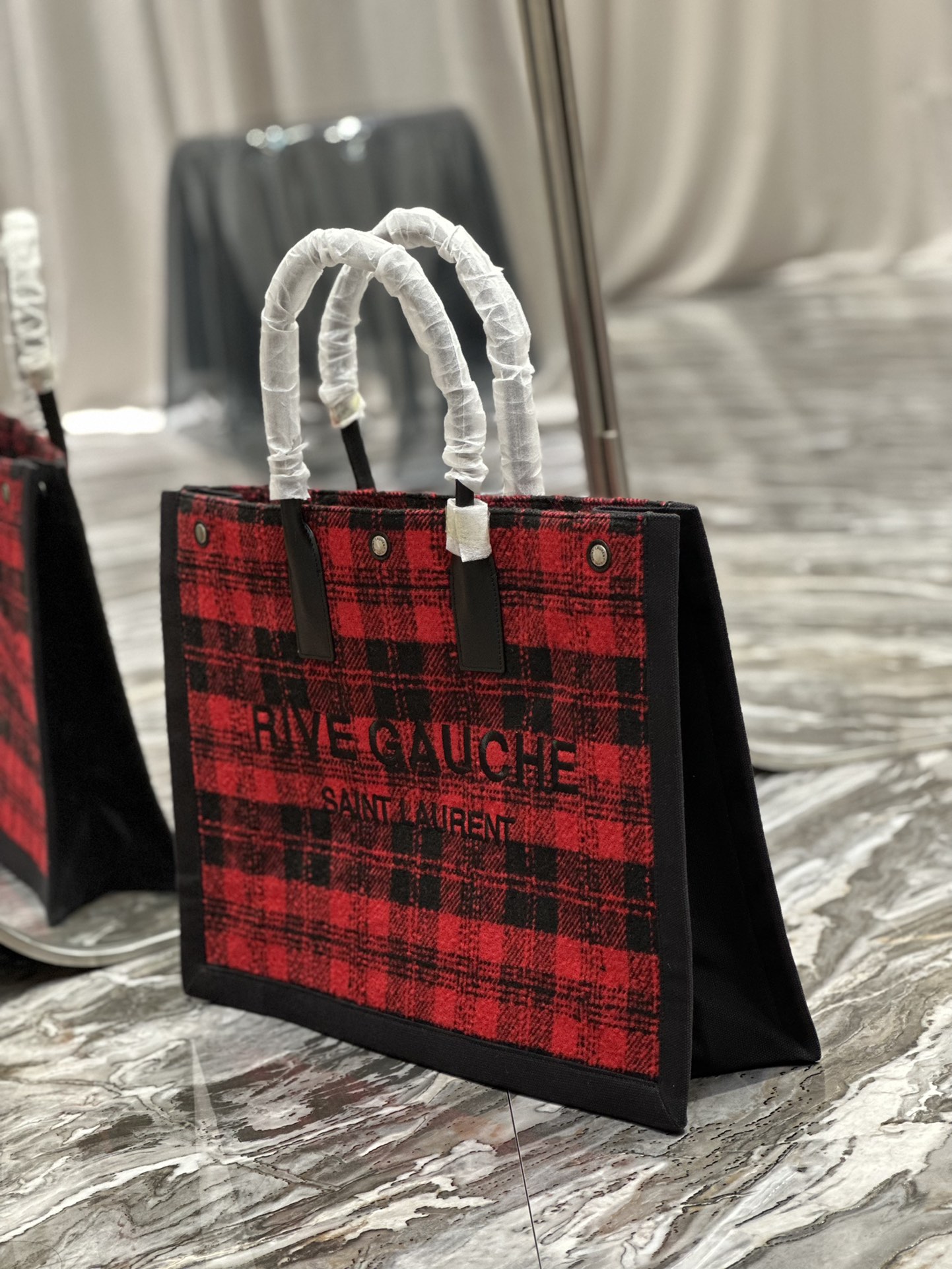 Saint Laurent YSL Rive Gauche Tote Bag in Custom Wool