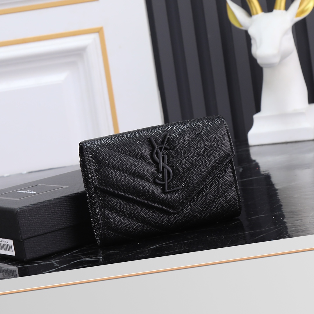 Saint Laurent YSL SLP Two-Fold Short Wallet