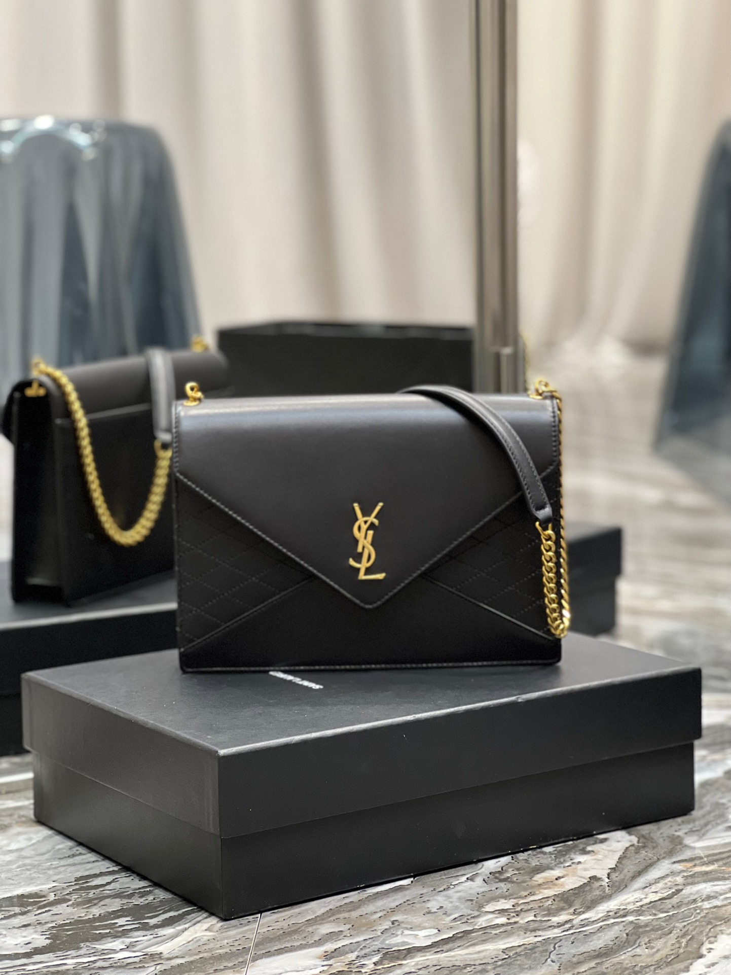 Saint Laurent YSL Gaby Quilted Envelope Bag