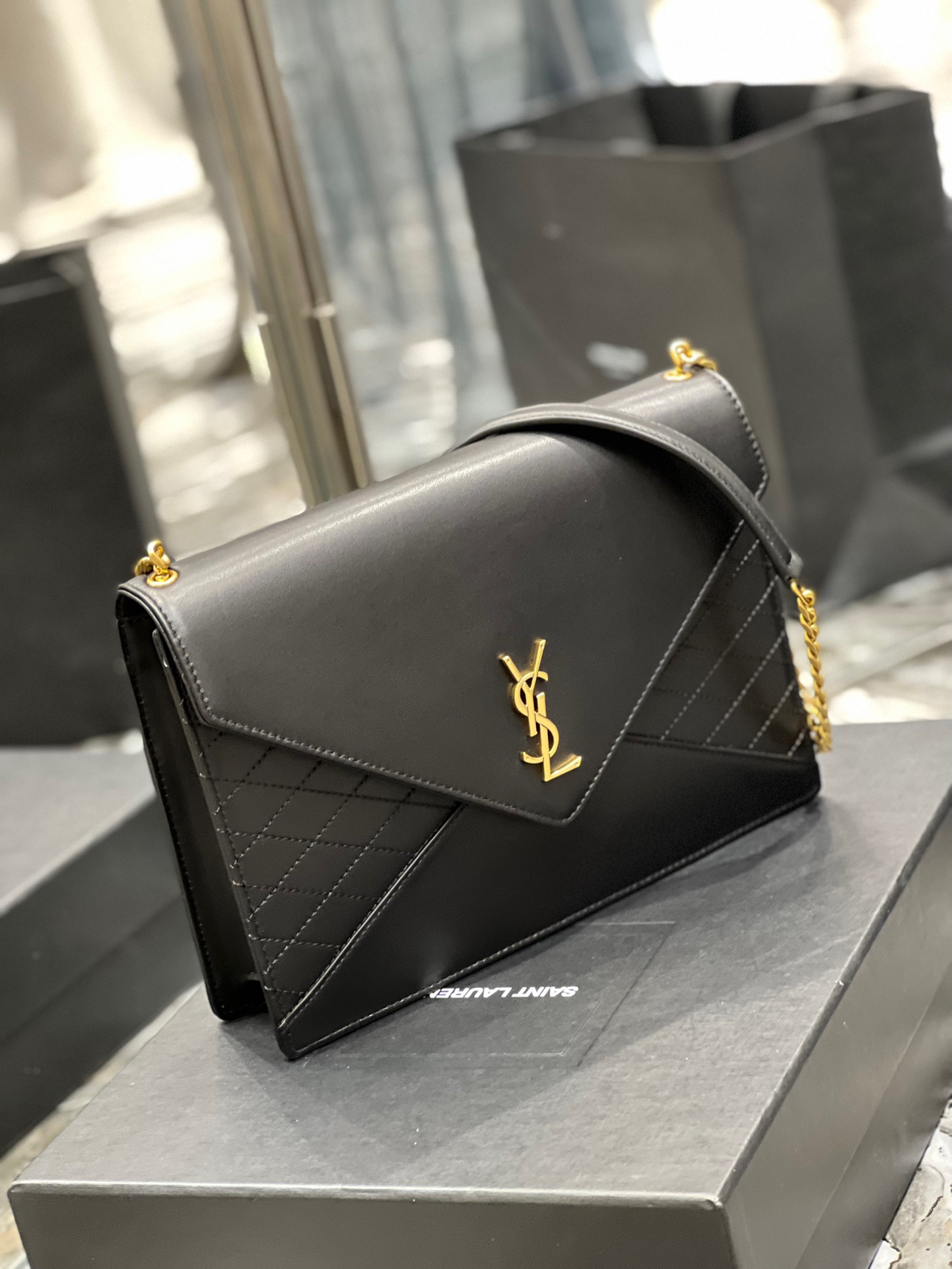 Saint Laurent YSL Gaby Quilted Envelope Bag