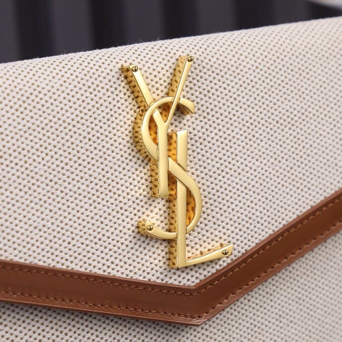 Saint Laurent YSL Uptown New Leather Clutch