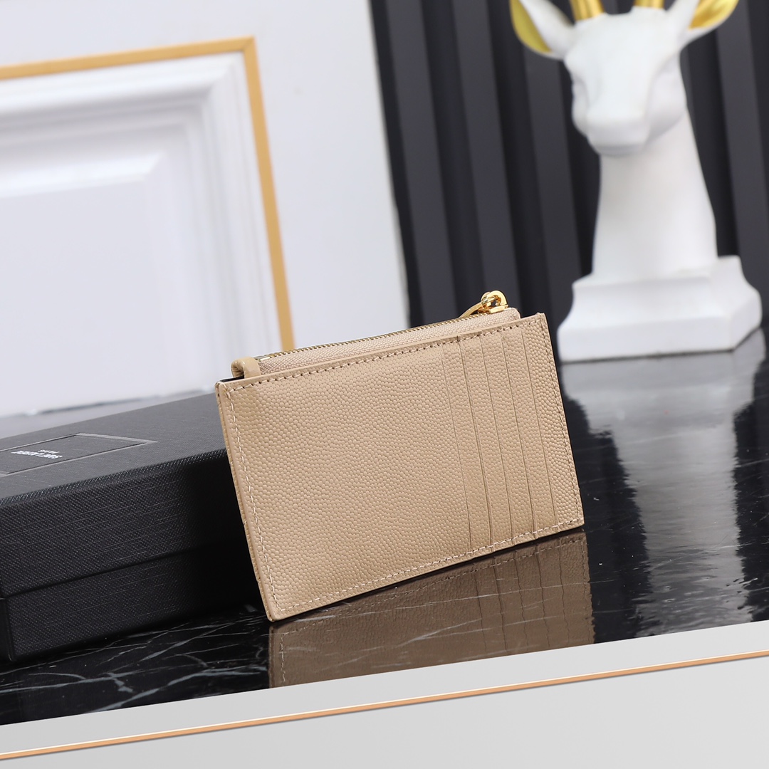 Saint Laurent YSL New Caviar Leather Card Holder