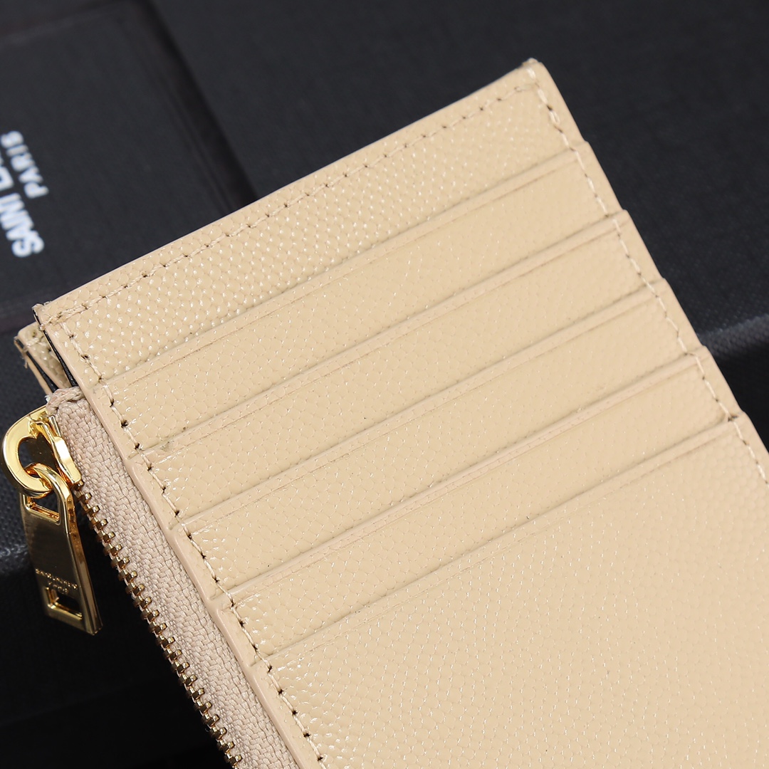 Saint Laurent YSL New Caviar Leather Card Holder