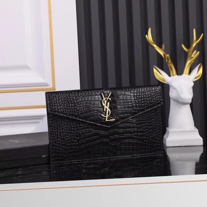 Saint Laurent YSL Uptown New Leather Clutch