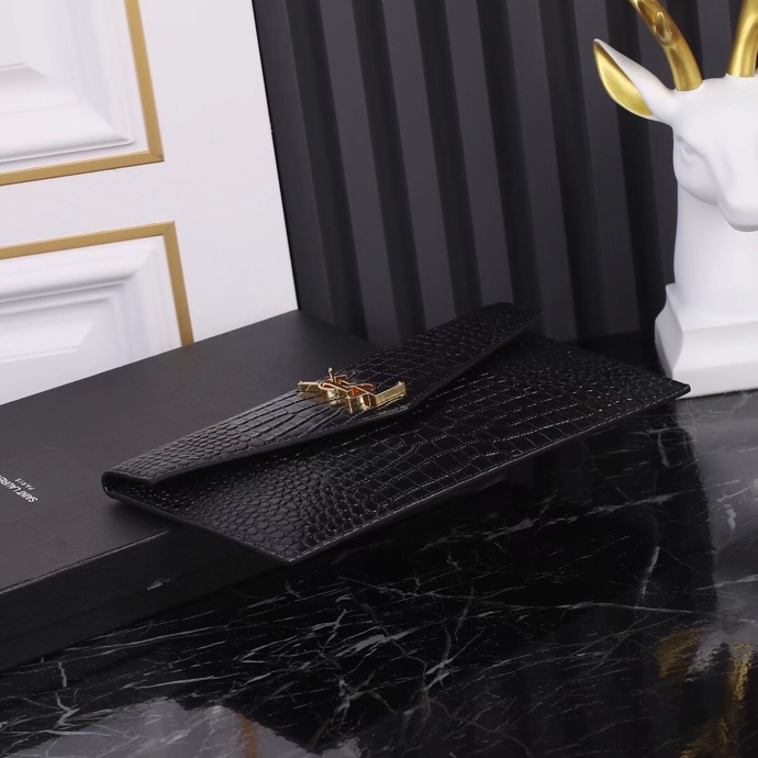 Saint Laurent YSL Uptown New Leather Clutch