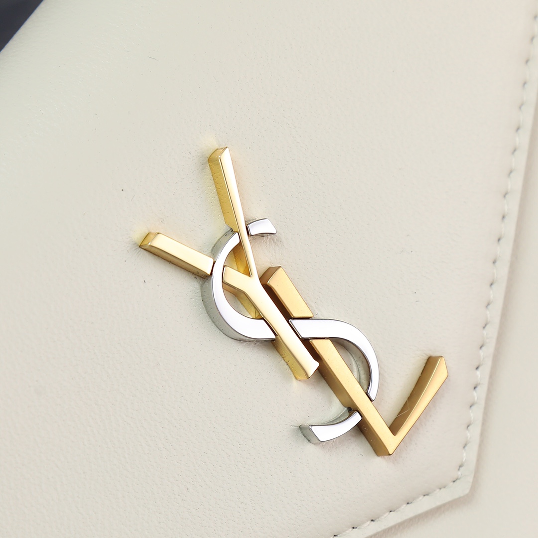 Saint Laurent YSL LE CASSANDRE Smooth Leather Envelope Chain Bag with Multi-Color Hardware