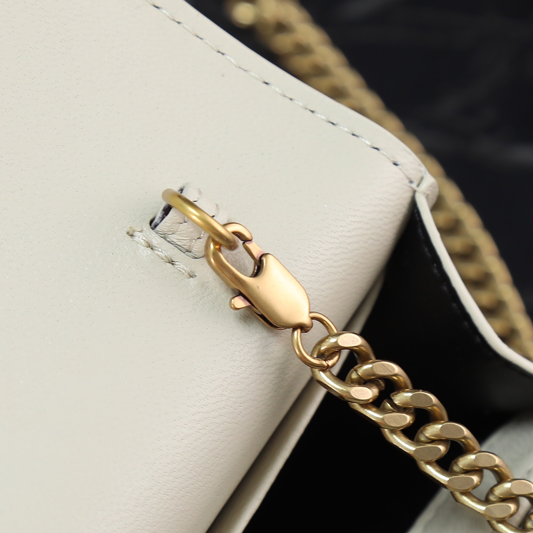 Saint Laurent YSL LE CASSANDRE Smooth Leather Envelope Chain Bag with Multi-Color Hardware