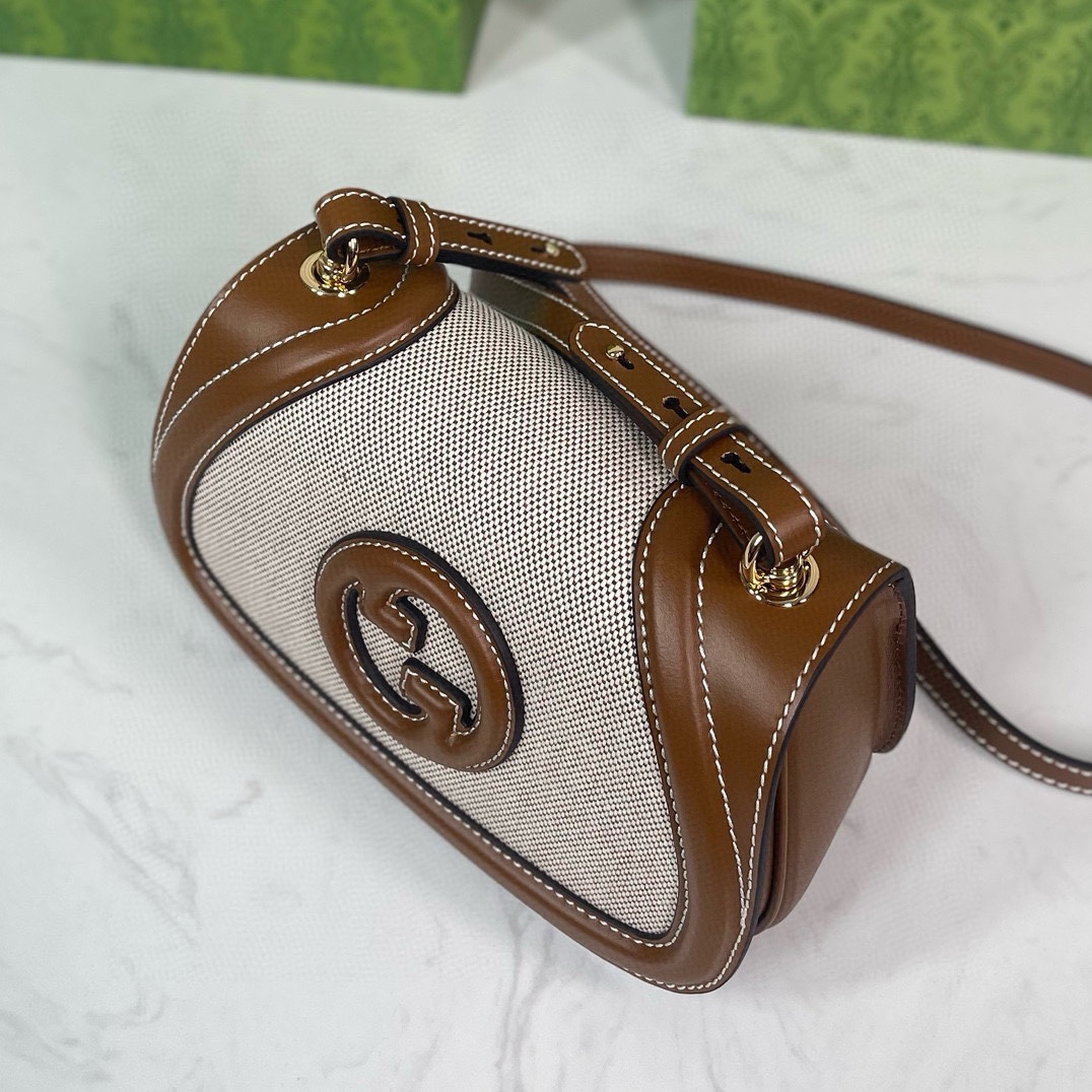 Gucci Blondie Mini Shoulder Bag Shoulder Backpack 815700 White Cloth Brown