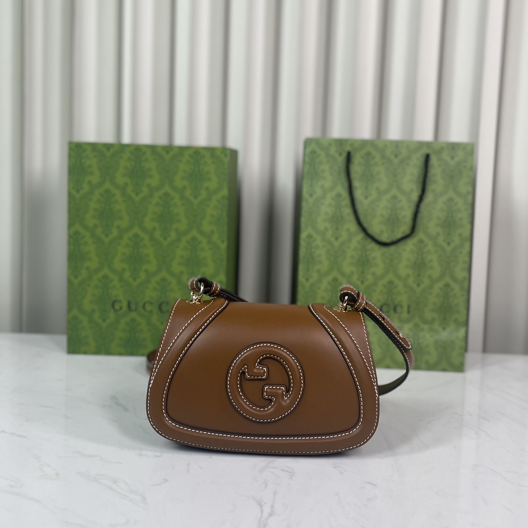 Gucci Blondie Mini Shoulder Bag Shoulder Backpack 815700 Brown Leather