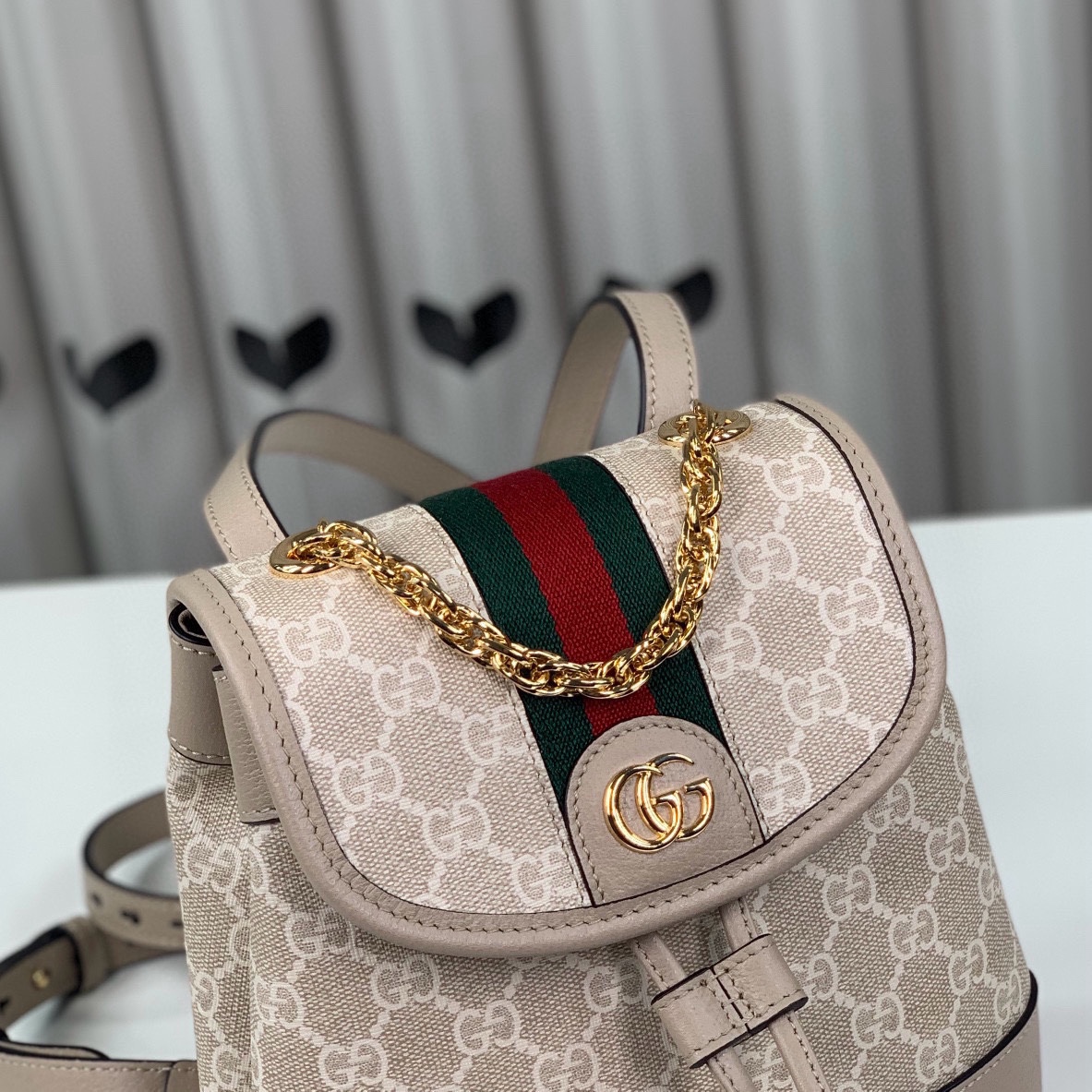 Gucci Ophidia series small backpack Red and green ribbo