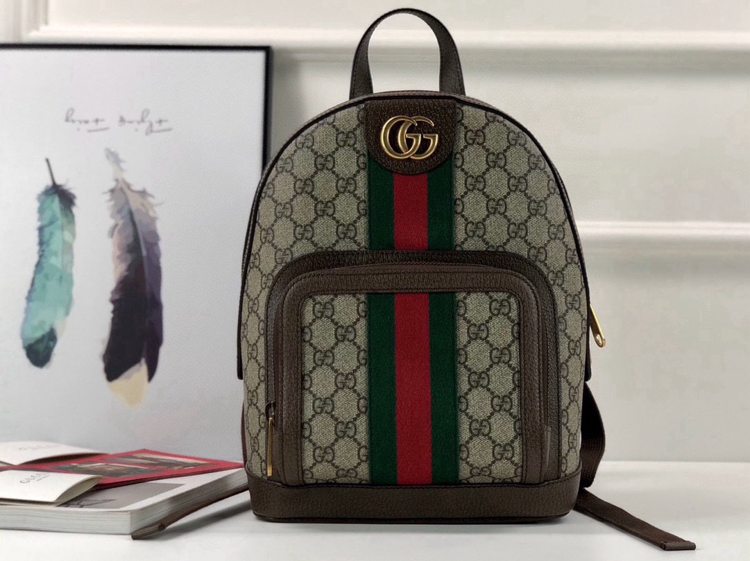 Gucci Ophidia series backpack Red and green ribbo