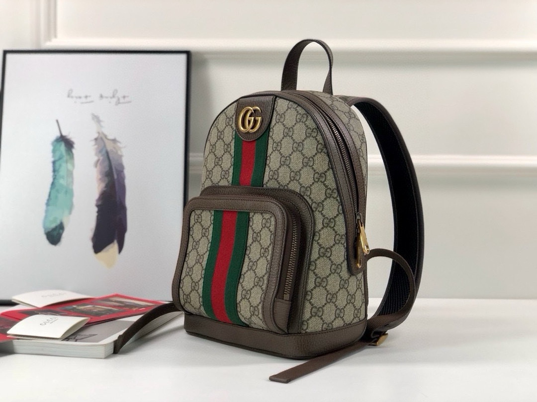 Gucci Ophidia series backpack Red and green ribbo