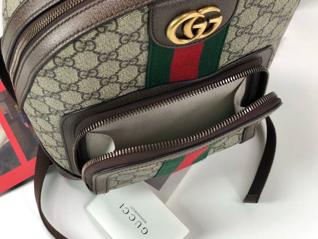 Gucci Ophidia series backpack Red and green ribbo