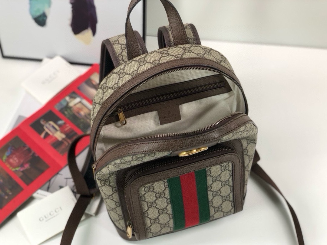 Gucci Ophidia series backpack Red and green ribbo