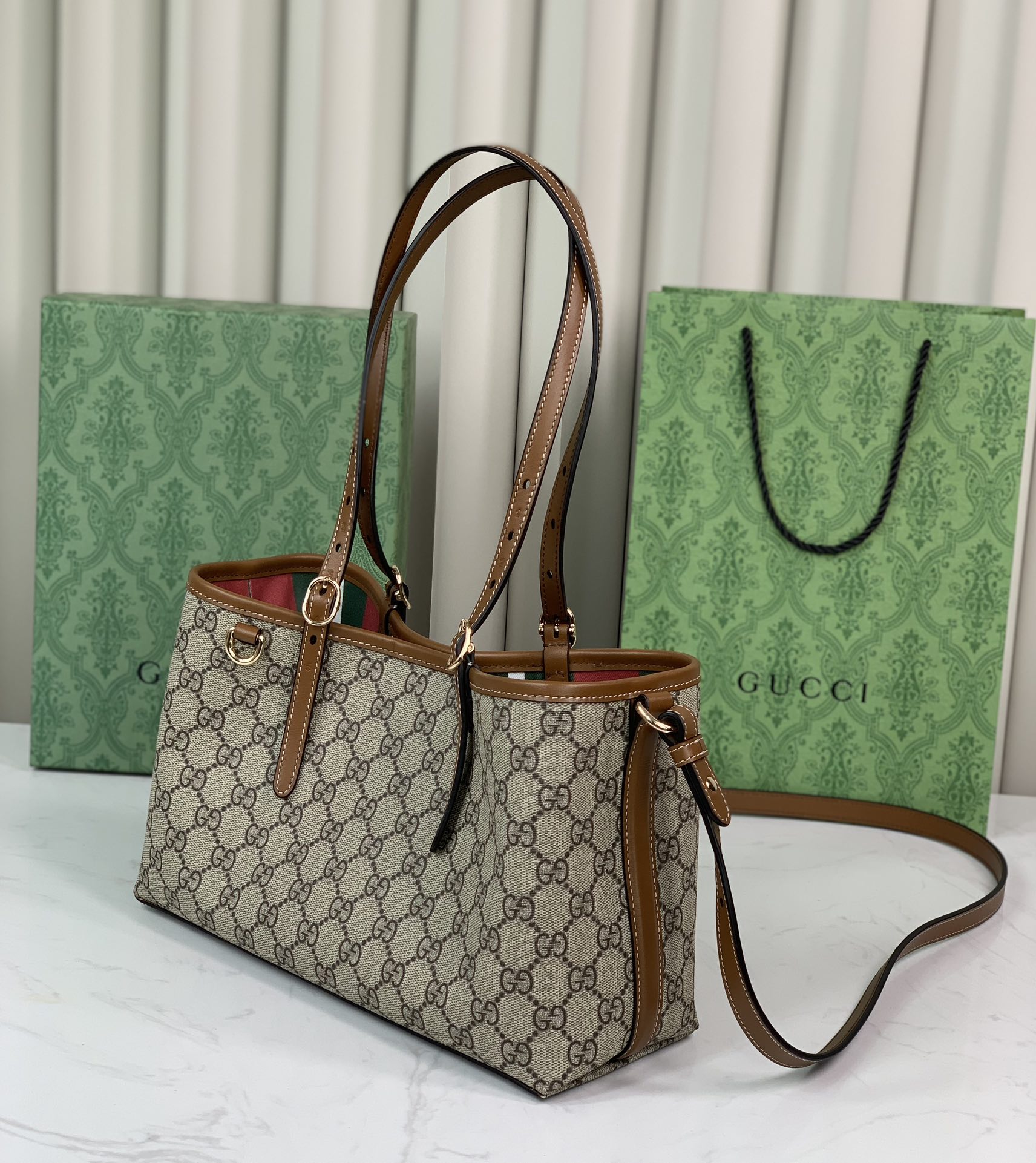 Gucci Ophidia series New shopping bags Striped webbing 815214 brown