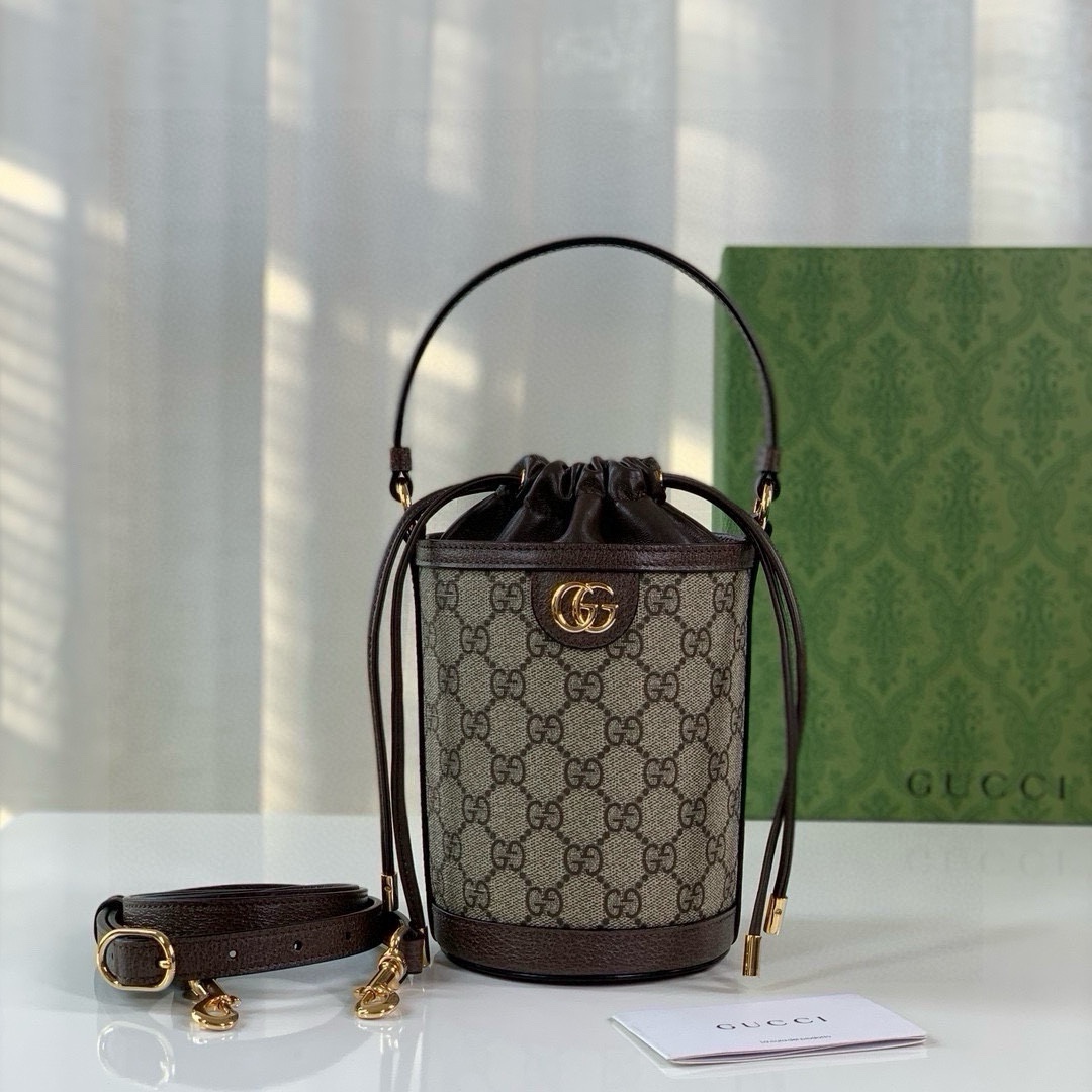 Gucci Ophidia series mini double G bucket bag 760199 Brown