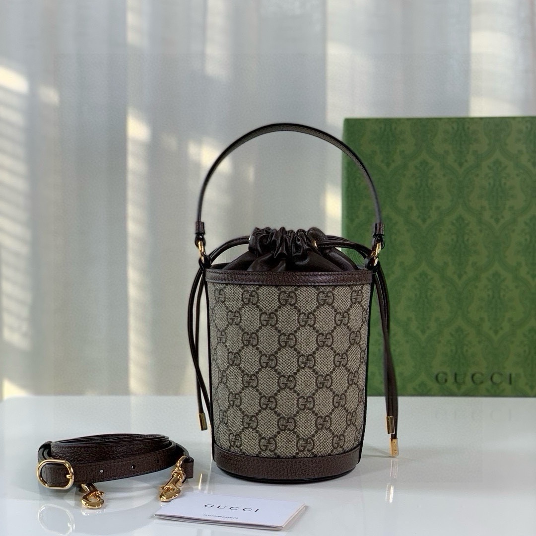 Gucci Ophidia series mini double G bucket bag 760199 Brown