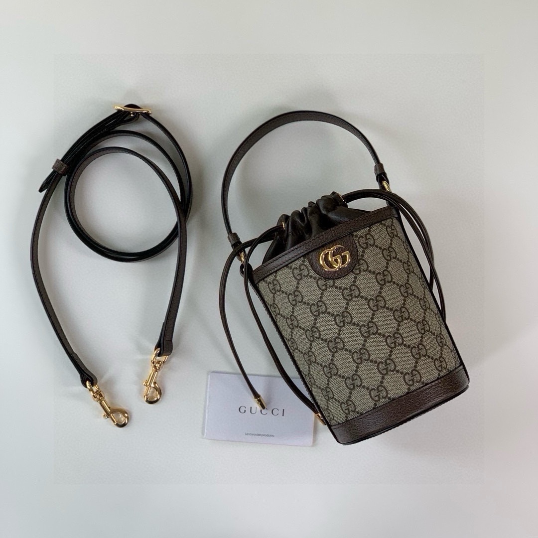 Gucci Ophidia series mini double G bucket bag 760199 Brown