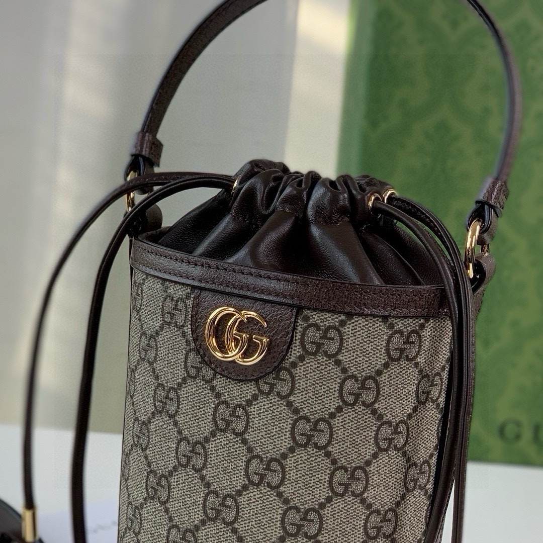 Gucci Ophidia series mini double G bucket bag 760199 Brown