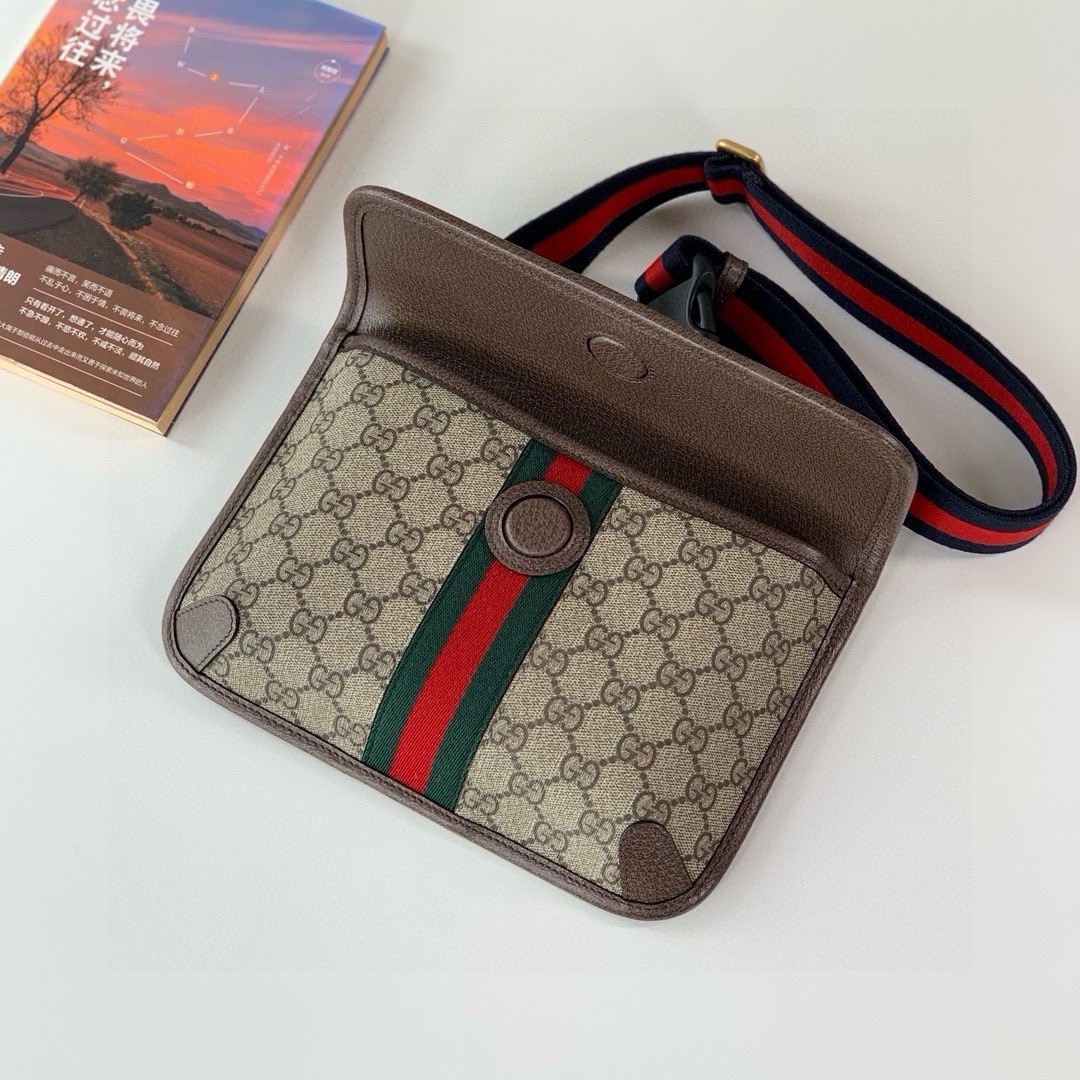 Gucci Ophidia GG Waist Bag 752597 in Beige/Brown