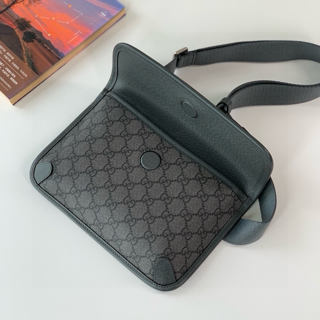 Gucci Ophidia GG Waist Bag 752597 in Grey/Black