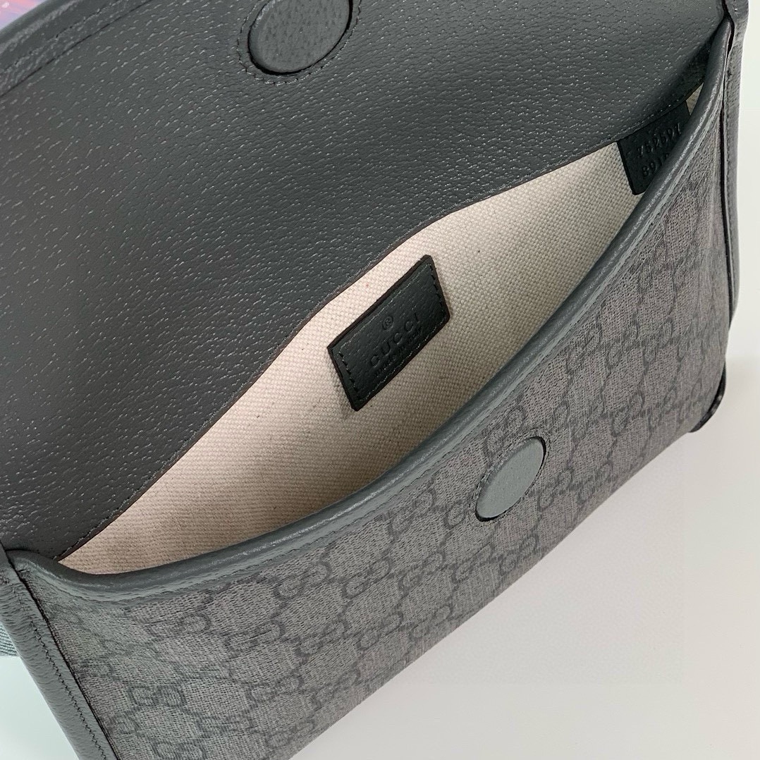 Gucci Ophidia GG Waist Bag 752597 in Grey/Black