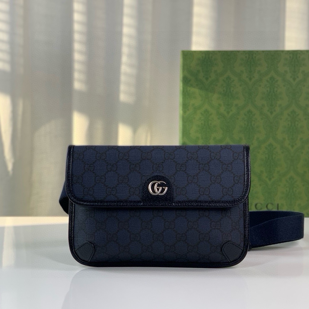 Gucci Ophidia GG Waist Bag 752597 in Blue/Black