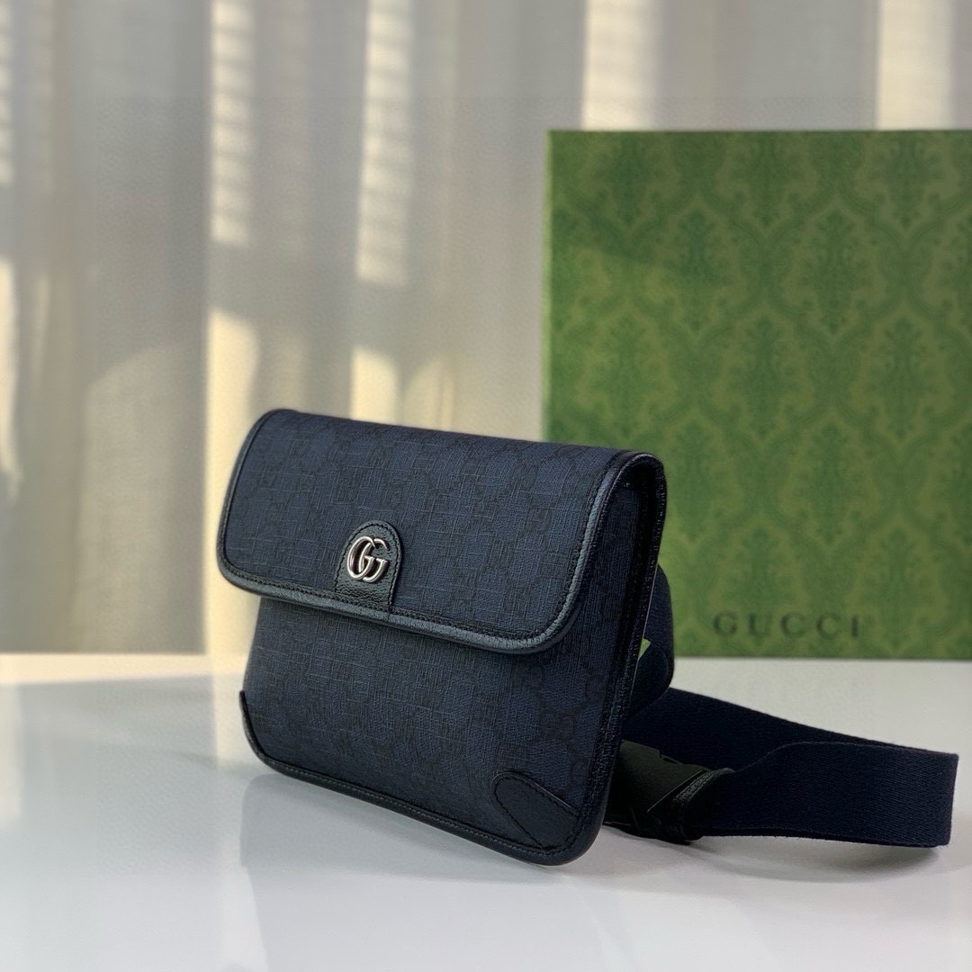 Gucci Ophidia GG Waist Bag 752597 in Blue/Black